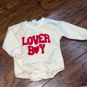Love Cream Onesie with Red Text